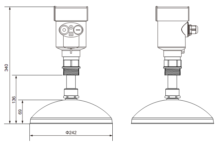 高頻雷達物位計結構尺寸